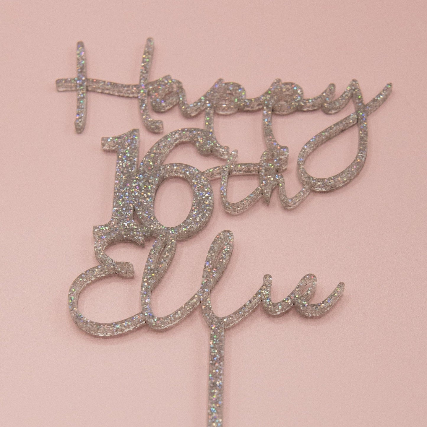 Acrylic Cake Topper - Happy Personalised Age Topper