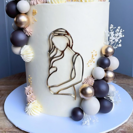 Pregnancy Silhouette Cake Charm
