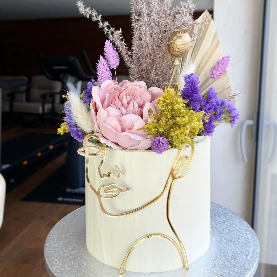 Silhouette Female Face Cake Charm