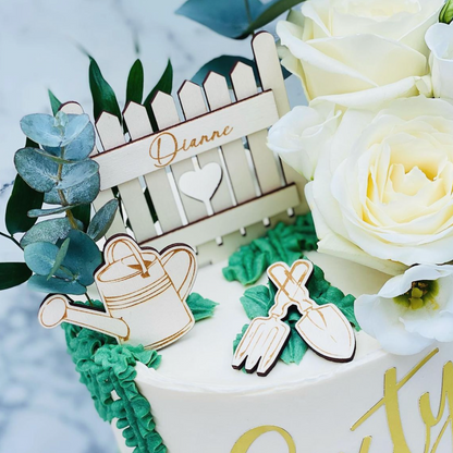 Personalised Gardening Cake Topper Set