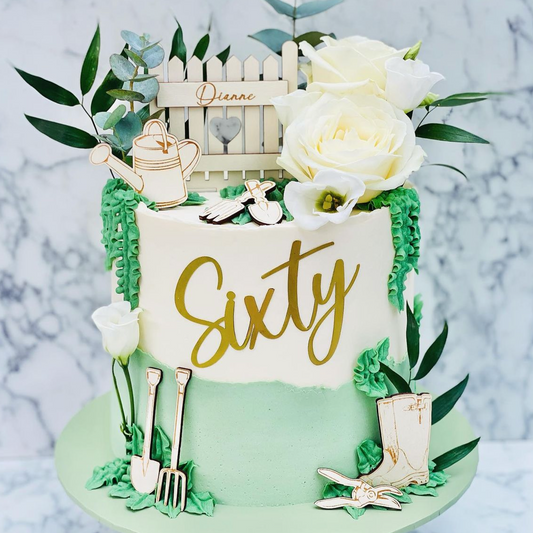 Personalised Gardening Cake Topper Set