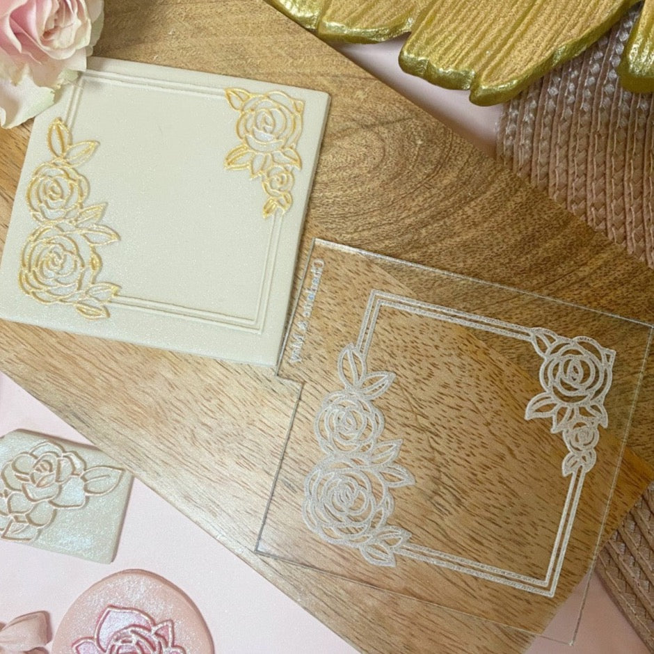 Reverse Embosser - Square Floral Border