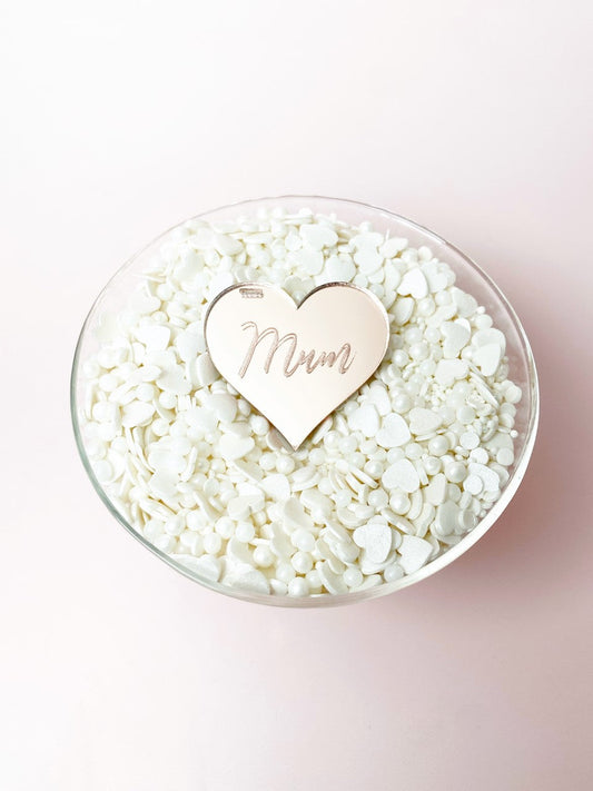 Mum - Acrylic Heart Gift Tag - Personalised