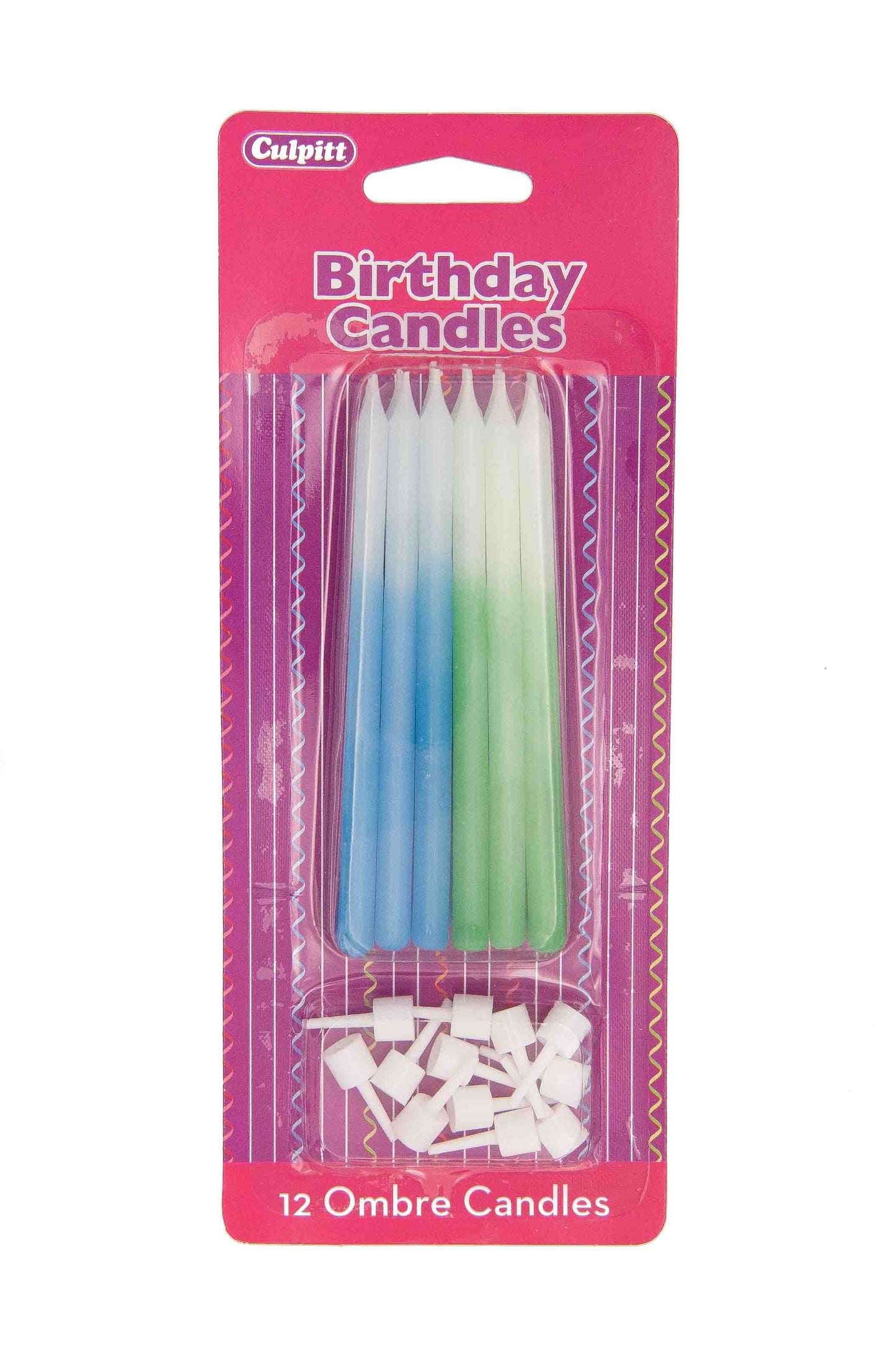 12 Green/ Blue Ombre Candles