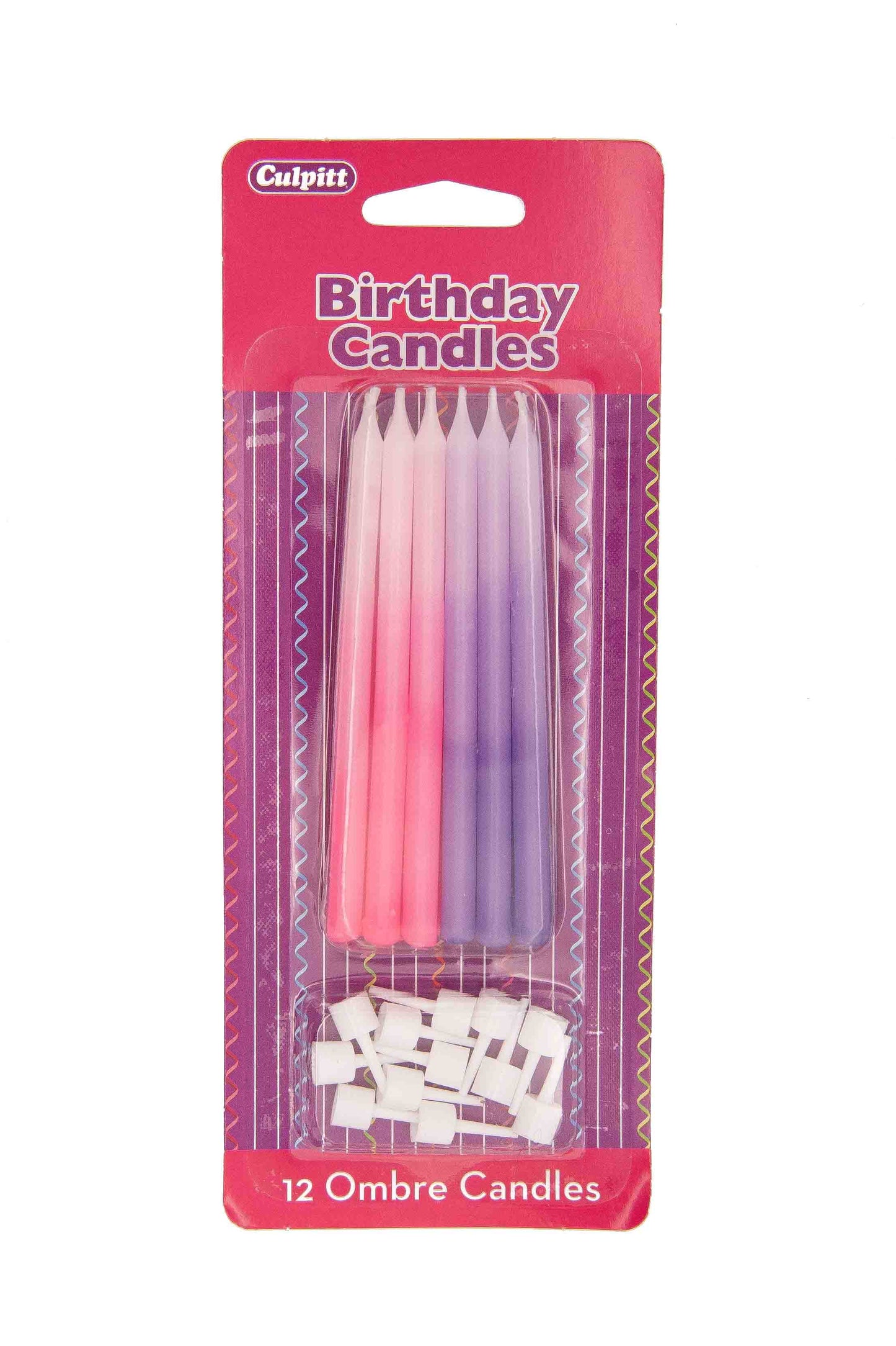 12 Pink/ Purple Ombre Candles