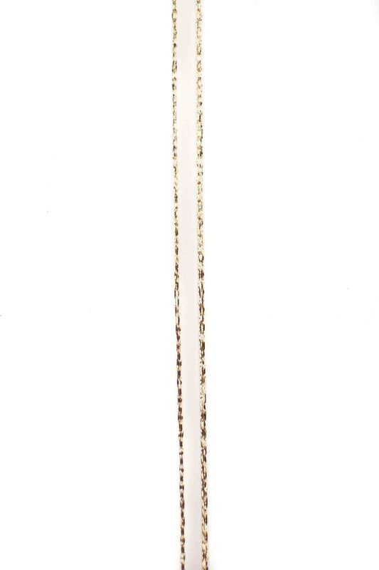 Bridal White Gold Edge Satin Ribbon - 7mm