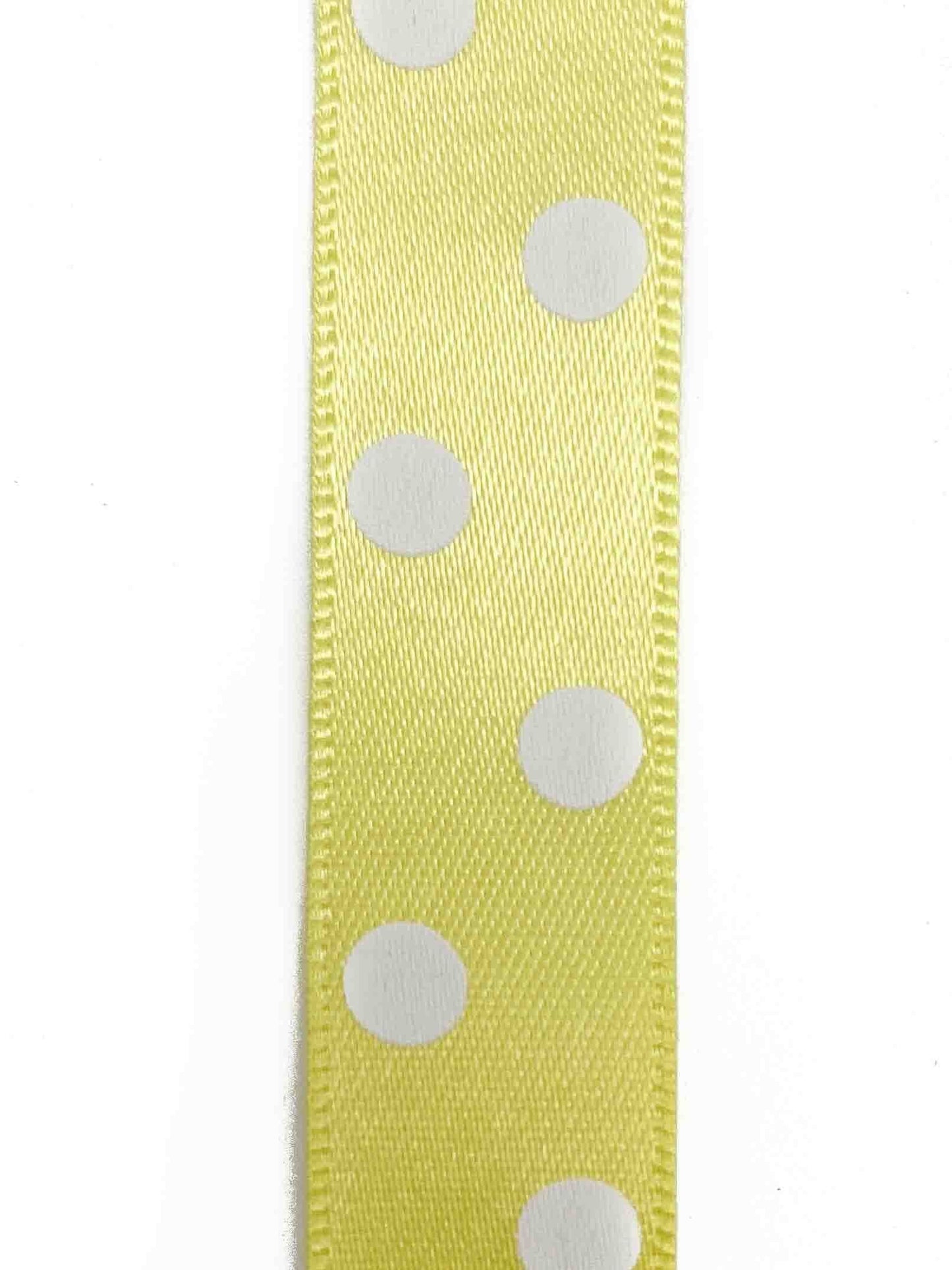 Lemon Polka Dot Ribbon - 15mm