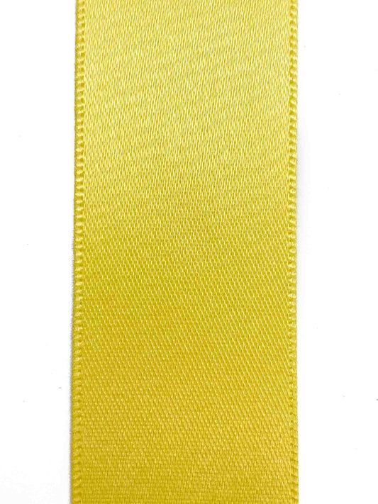 Yellow Double Sided Satin Ribbon - 25mm
