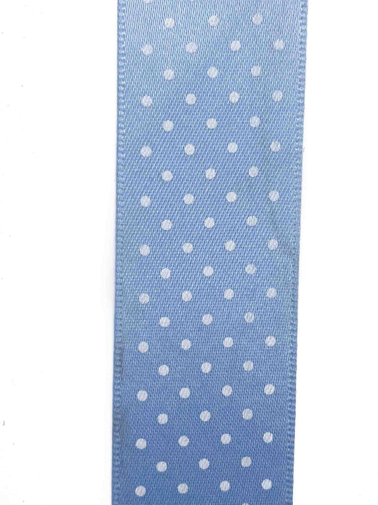 Cornflower Micro Dot Ribbon - 25mm