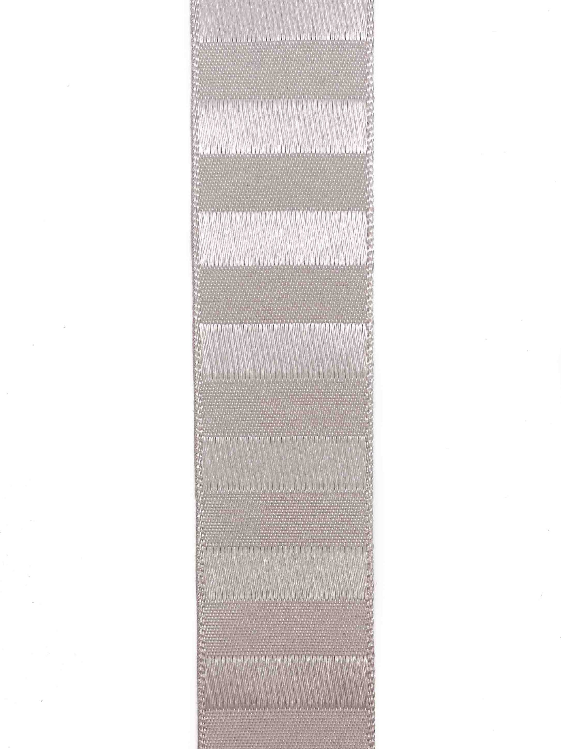 Silver Grey Striped Satin Ribbon - 15mm