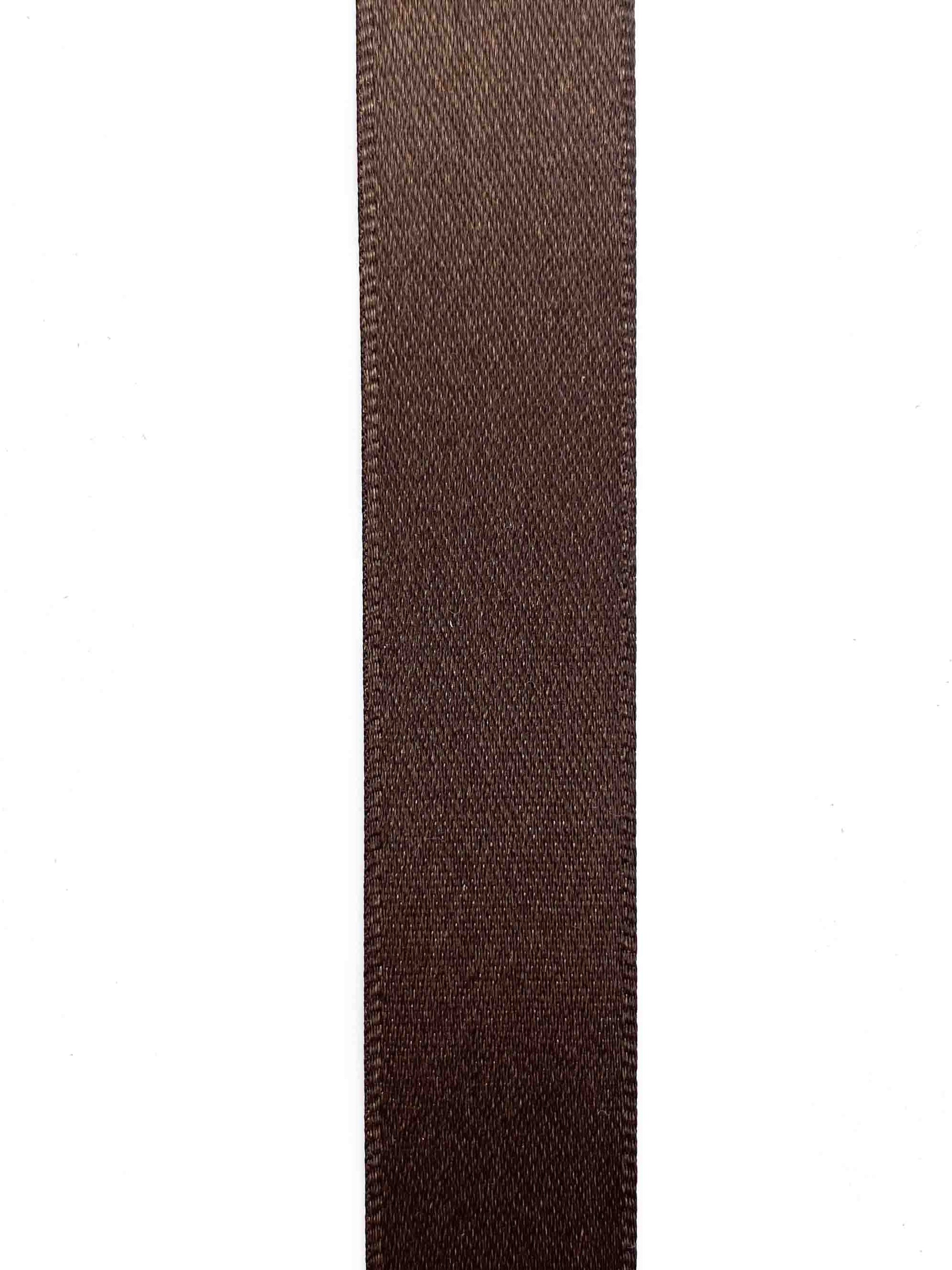 Dark Brown Double Sided Satin Ribbon - 15mm