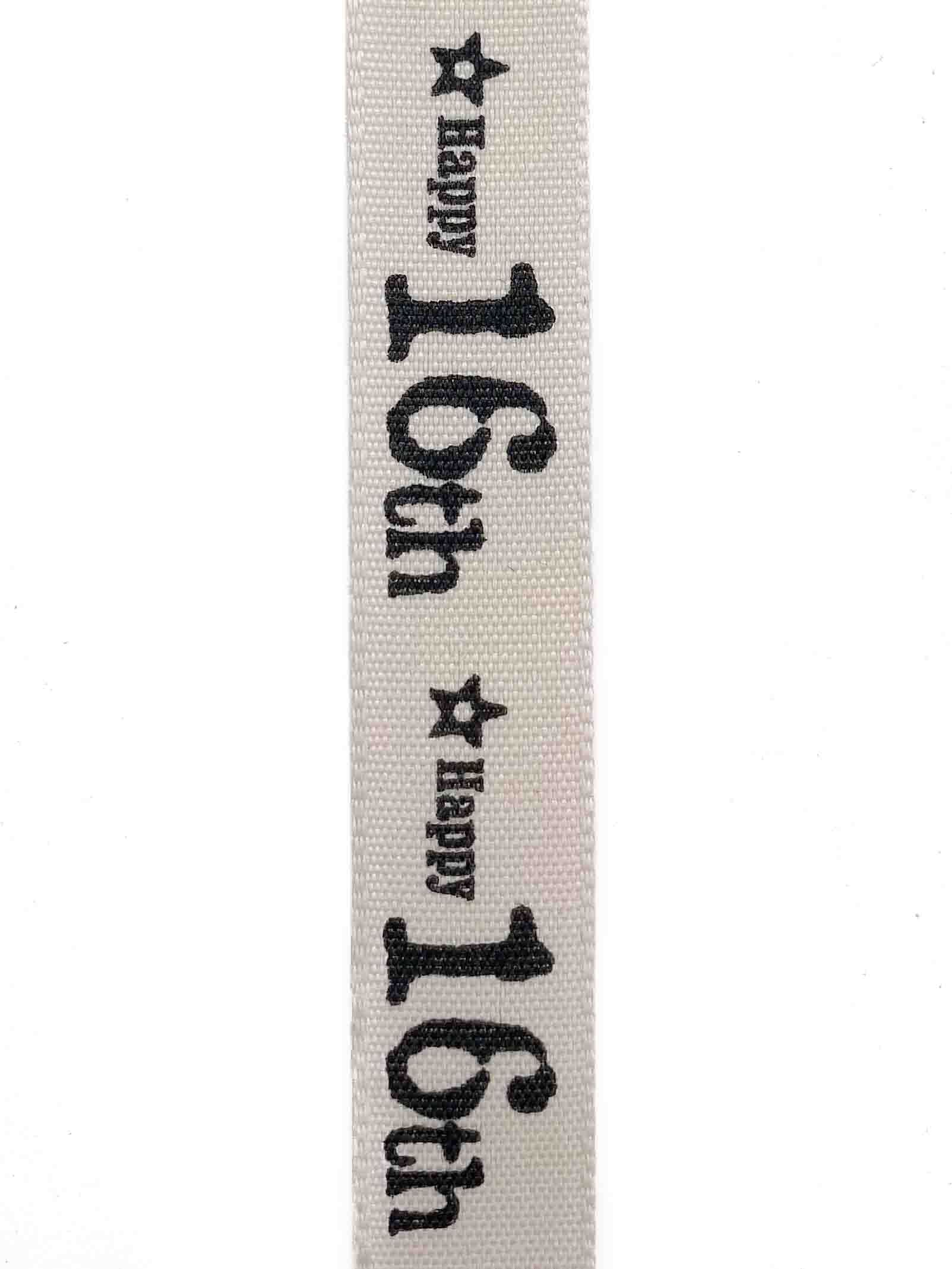 Happy 16th Ribbon - 15mm