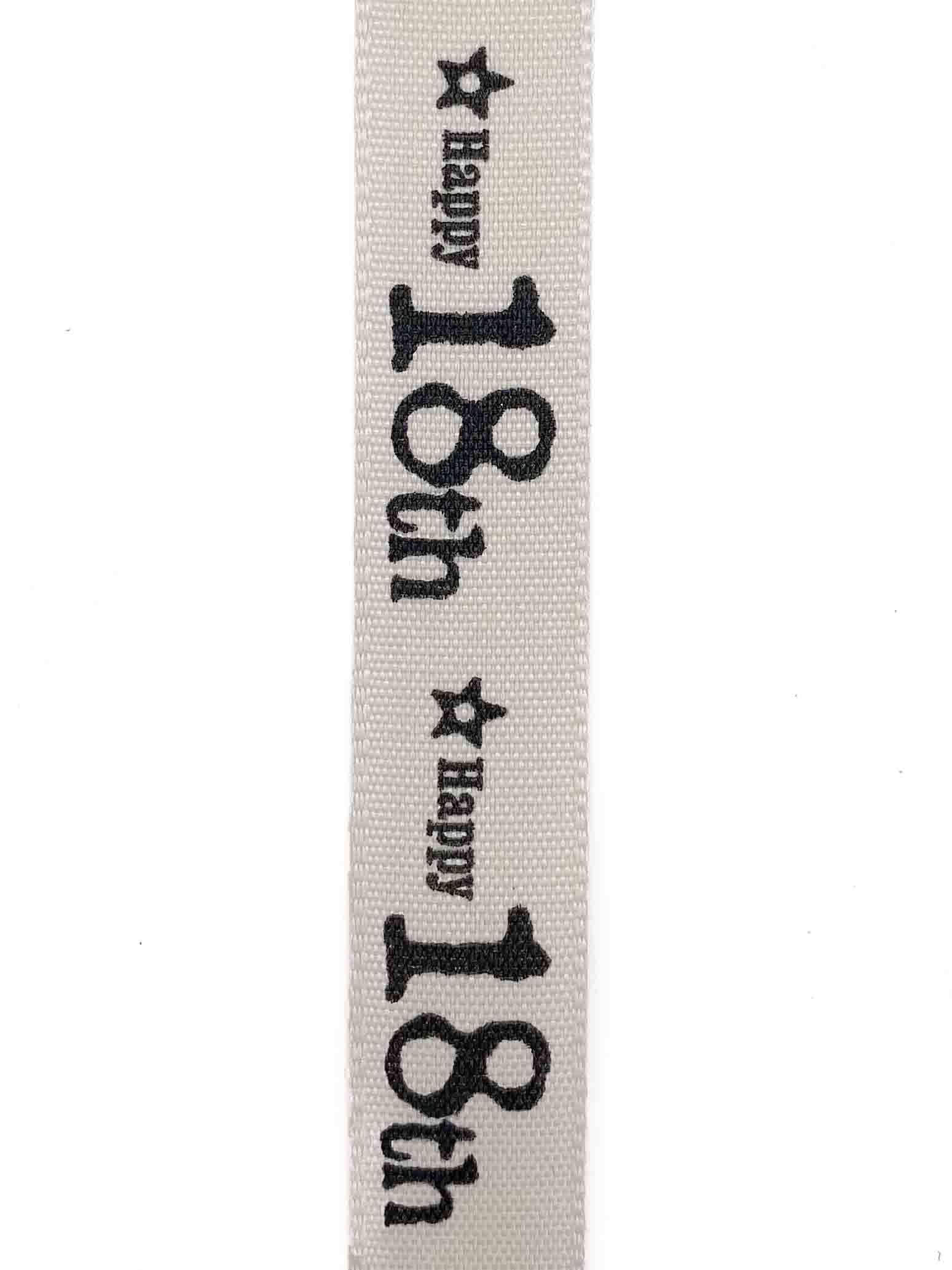 Happy 18th Ribbon - 15mm