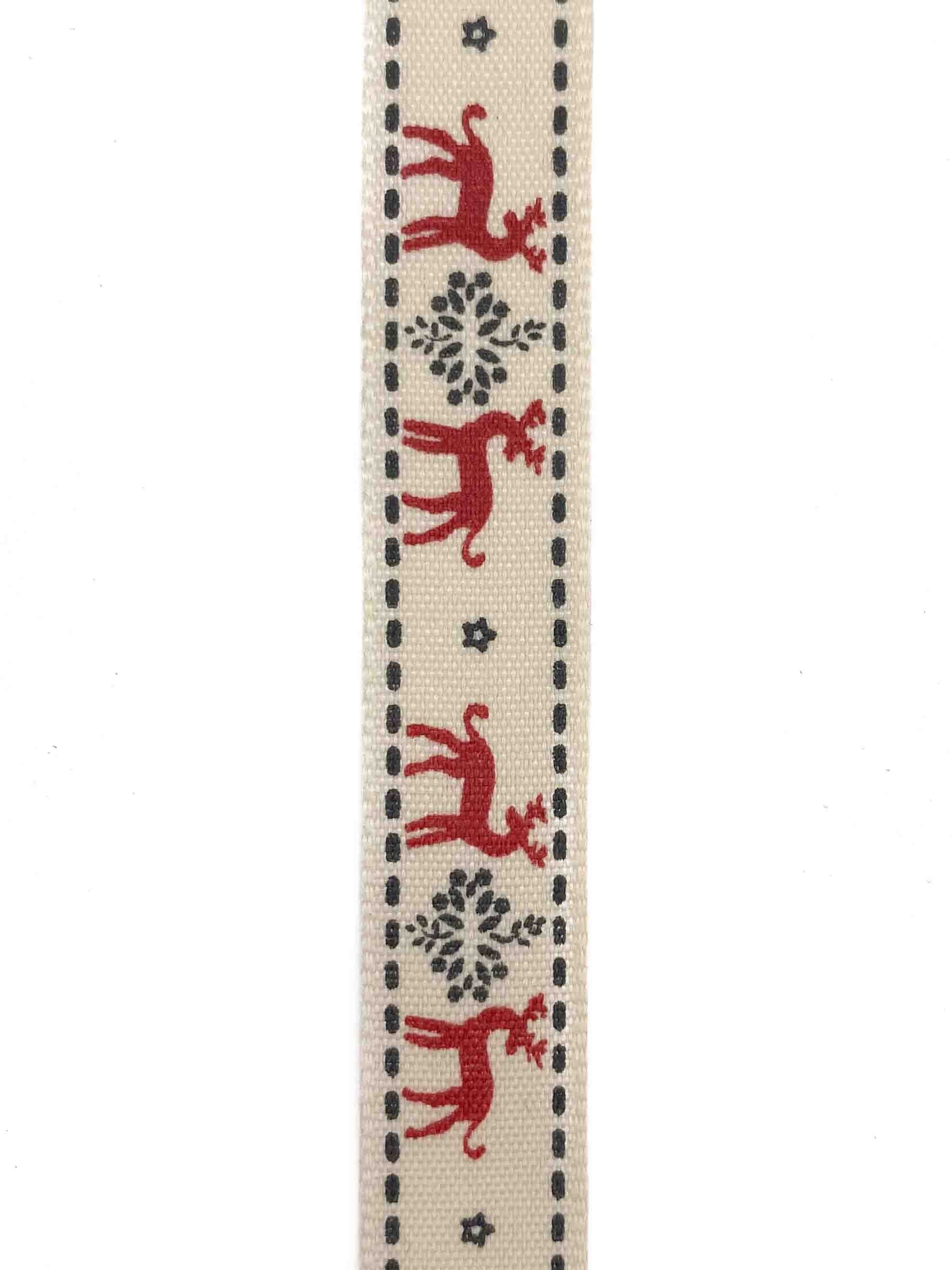 Red Reindeer Ribbon - 15mm