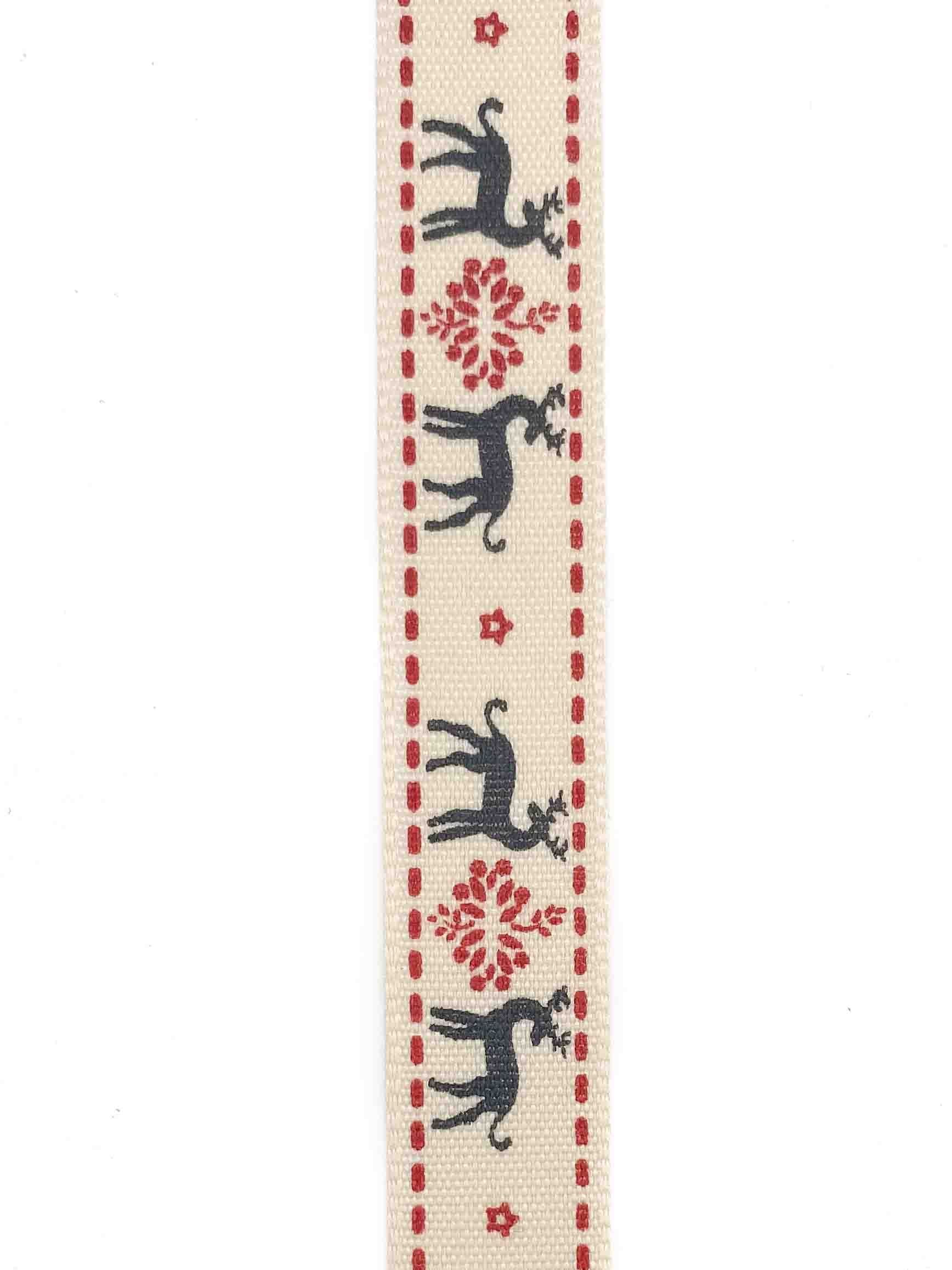 Grey Reindeer Ribbon - 15mm