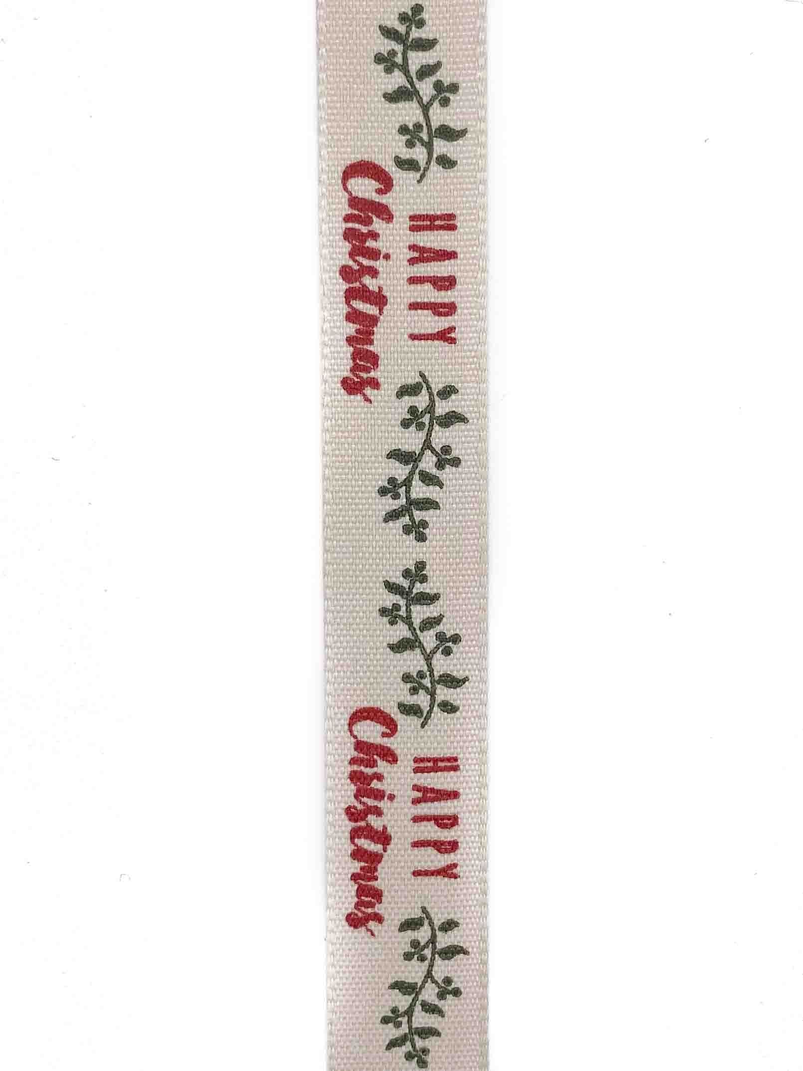 Happy Christmas Ribbon - 15mm
