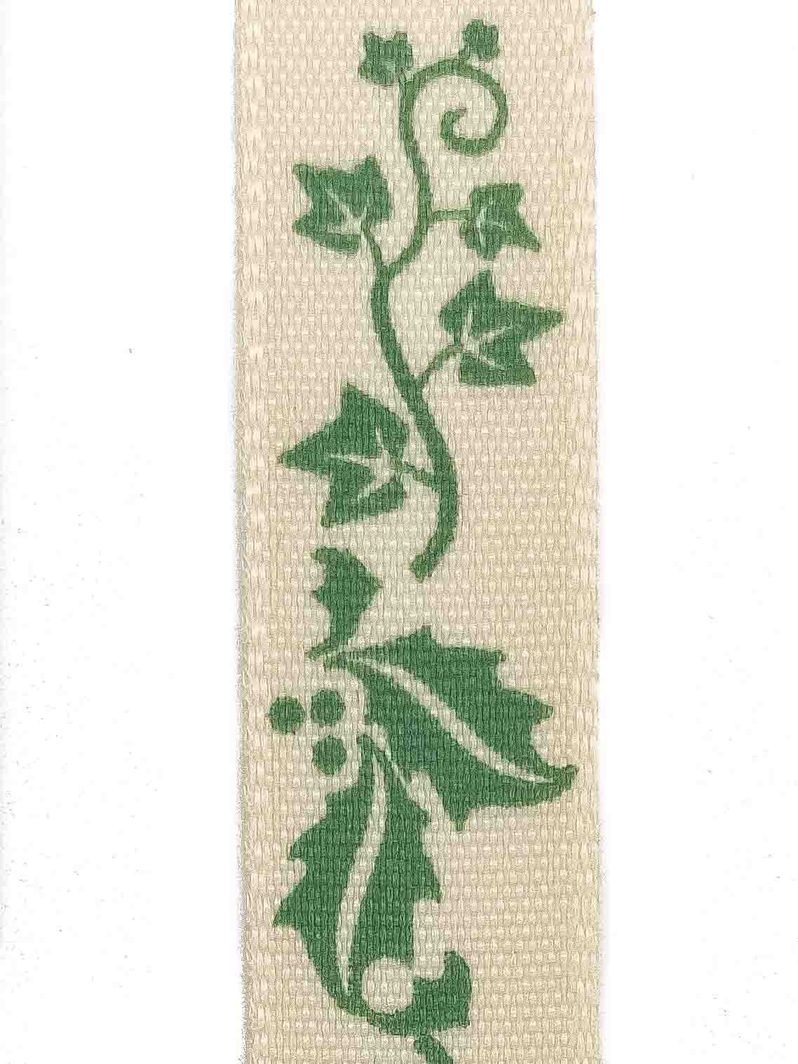 Holly and Ivy Green Ribbon - 15mm