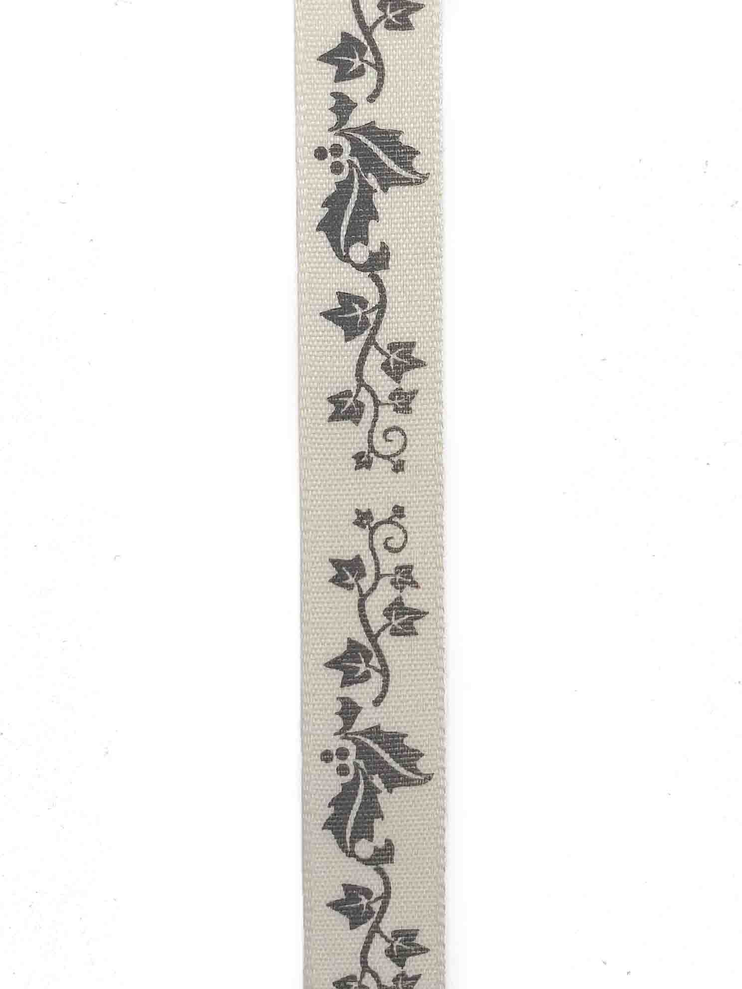 Holly and Ivy Shadow Grey Ribbon - 15mm