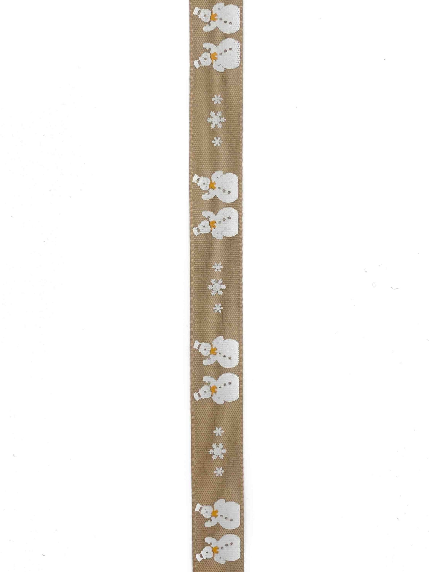 Two Jolly Snowmen Oatmeal Ribbon - 15mm