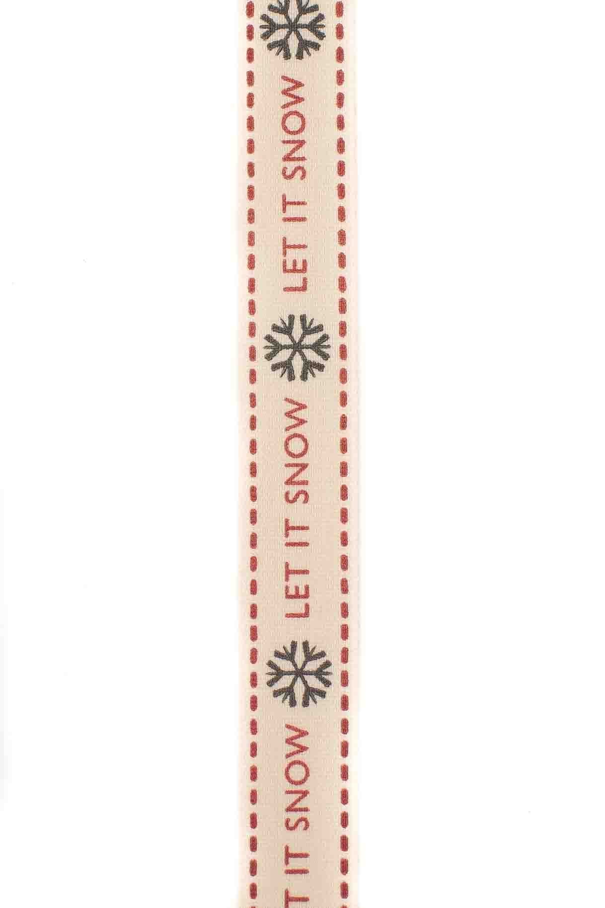 Let It Snow Nordic Ribbon - 25mm