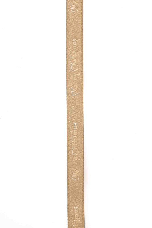 Gold Merry Christmas Ribbon - 10mm