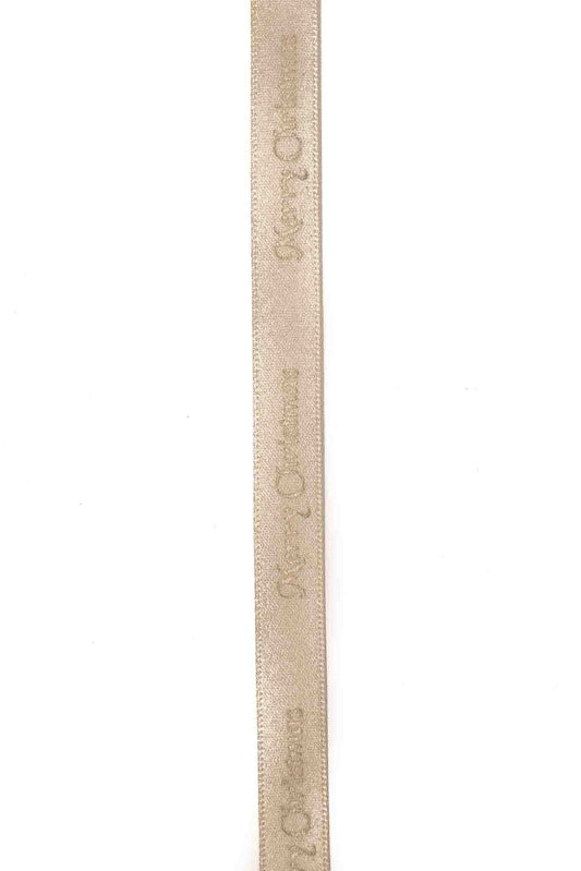 Champagne Merry Christmas Ribbon - 10mm