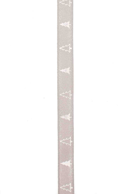 Silver Christmas Tree Ribbon - 10mm