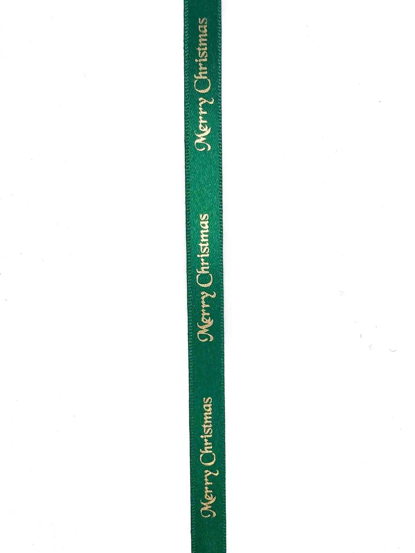 Green/ Gold Merry Christmas Ribbon - 10mm