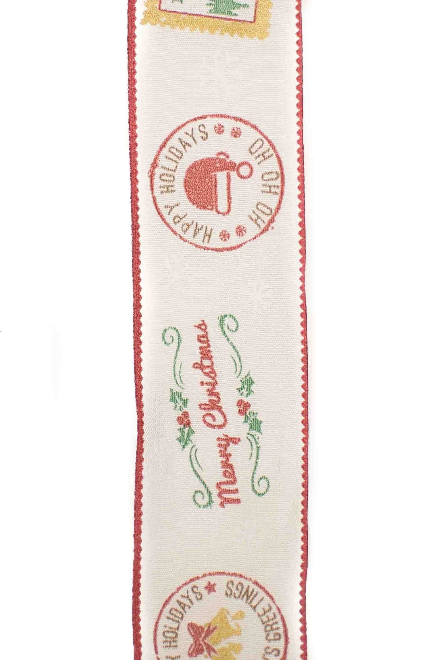 Traditional Christmas Ribbon with Festive Design - 38mm