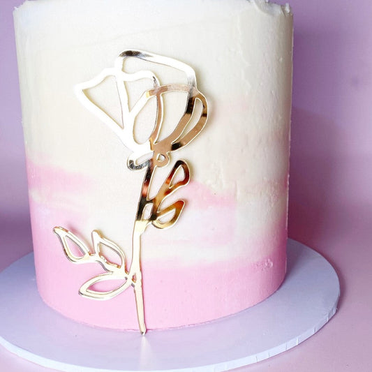Rose Fine Line Cake Charm