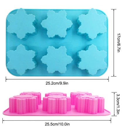 Snowflake Silicone Mould, 6 cavity