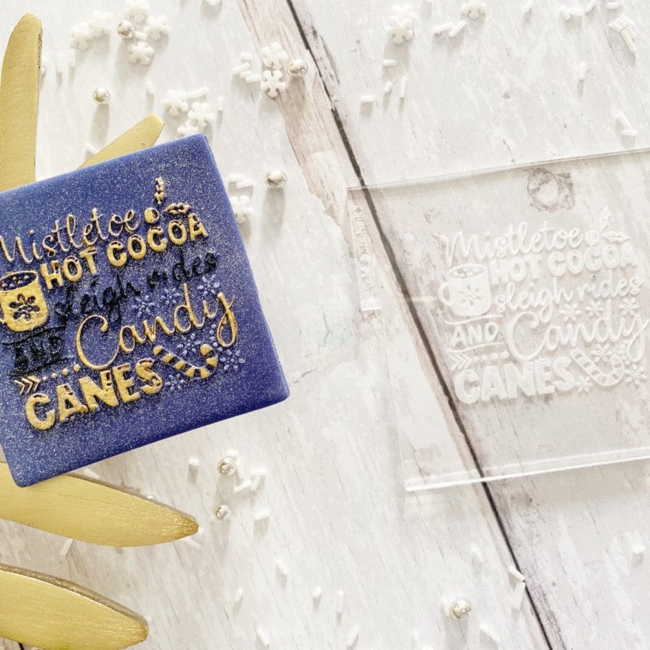 Reverse Embosser - Mistletoe, Hot Cocoa, Sleigh Rides & Candy Canes!