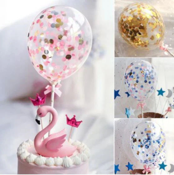 Confetti Balloon Cake Topper - Pink