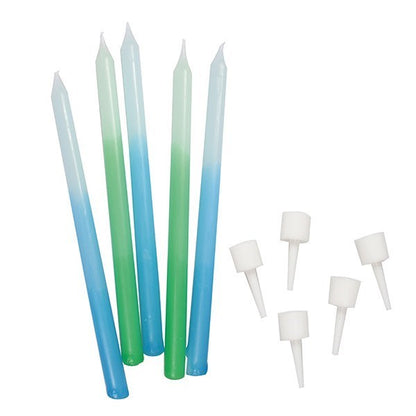 12 Green/ Blue Ombre Candles