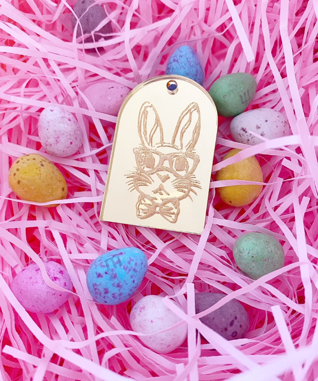 Easter Bunny with Glasses Gift Tag
