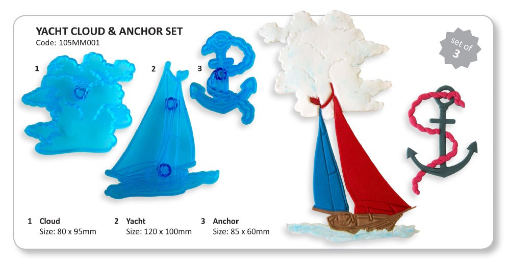 JEM Yacht, Cloud and Anchor Set of 3