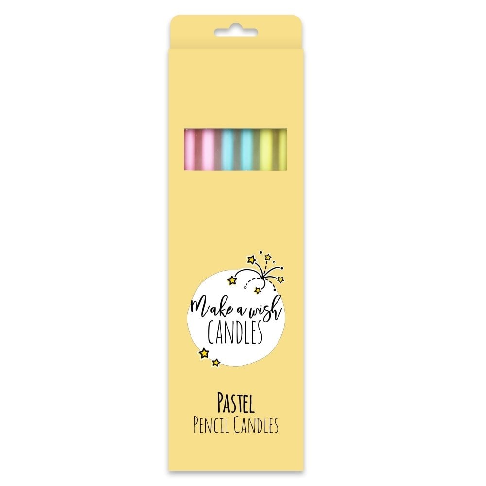 Make a Wish Tall Pastel Pencil Candles x 6