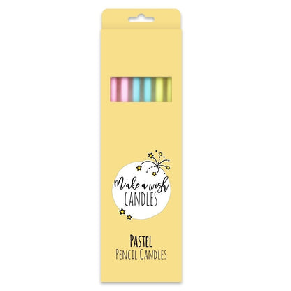 Make a Wish Tall Pastel Pencil Candles x 6