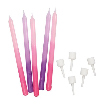 12 Pink/ Purple Ombre Candles