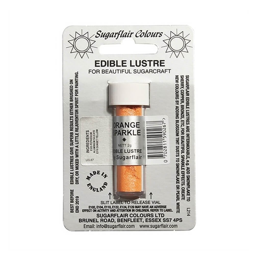 SUGARFLAIR Orange Sparkle - Edible Lustre Dusting Colour 2g