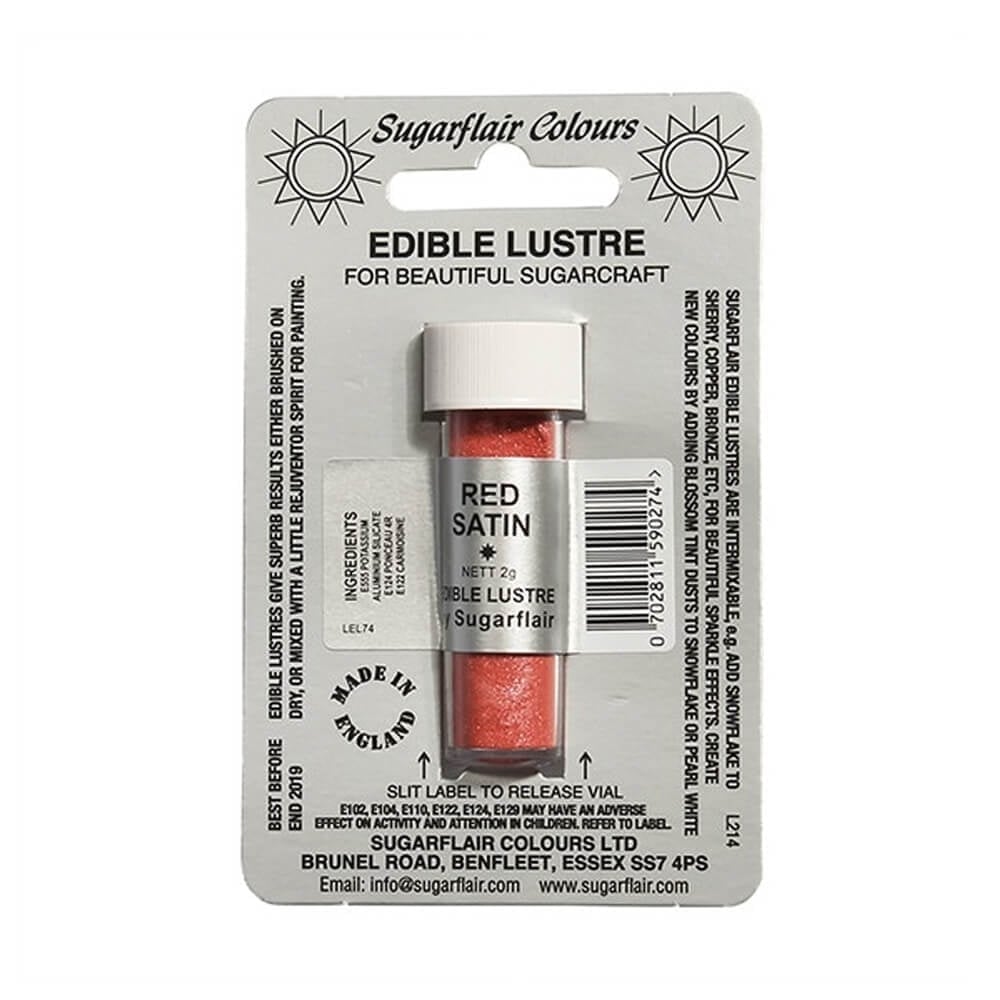 SUGARFLAIR Red Satin - Edible Lustre Dusting Colour 2g