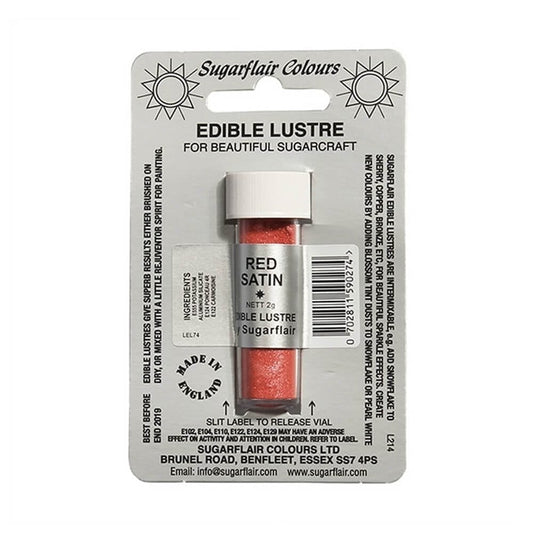 SUGARFLAIR Red Satin - Edible Lustre Dusting Colour 2g