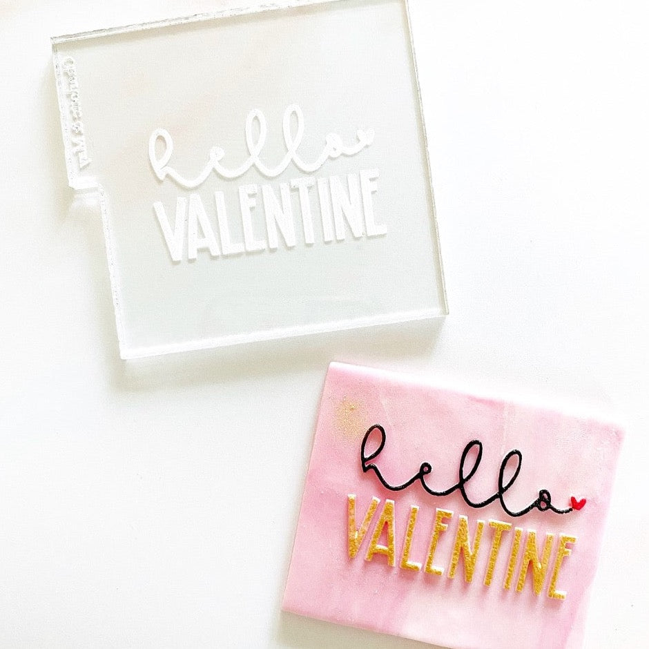 Valentines Reverse Embosser - Hello Valentine