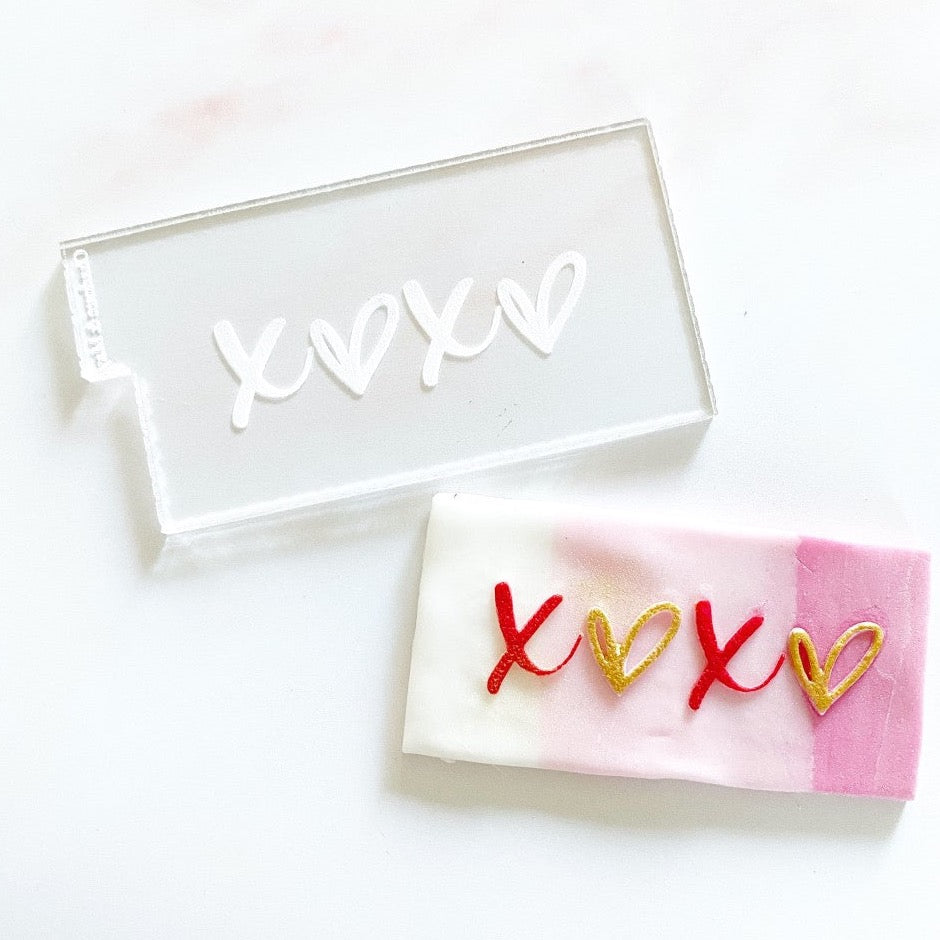 Valentines Reverse Embosser - Hearts and Crosses