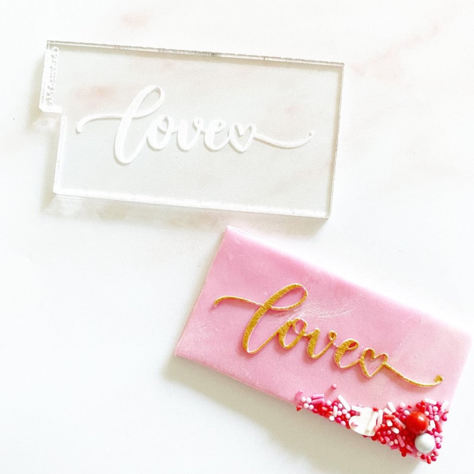 Valentines Reverse Embosser - 'Love' with heart