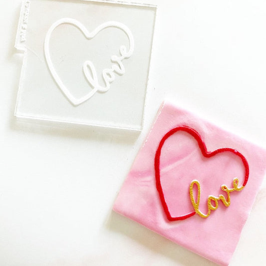 Valentines Reverse Embosser - 'Love' heart