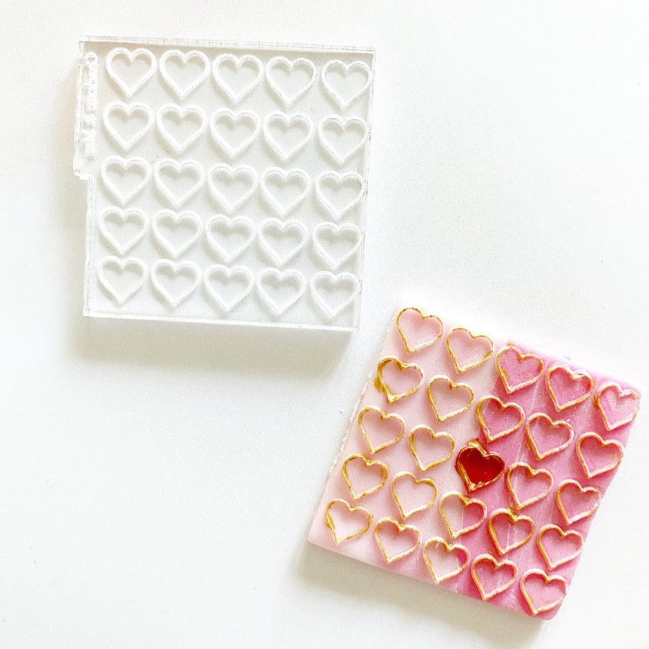 Valentines Reverse Embosser - Mini hearts